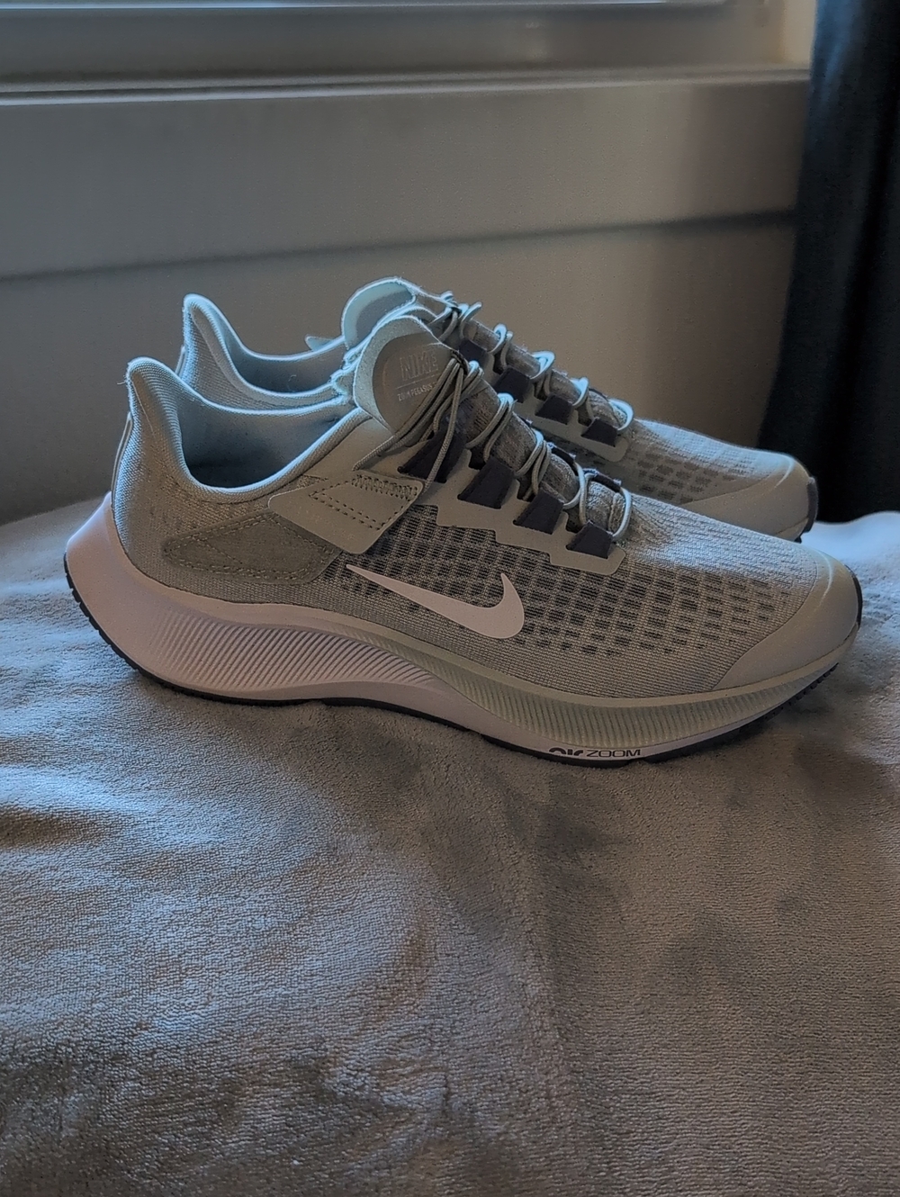 Nike Women's Air Zoom Pegasus Running Shoes - Light Gray and White